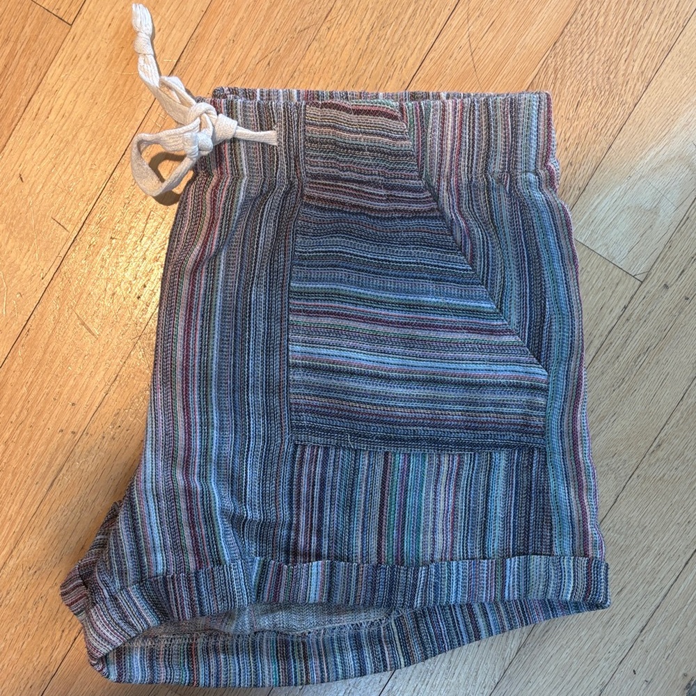ODDY Multicolor Striped Drawstring Boho Shorts - Picture 3 of 4